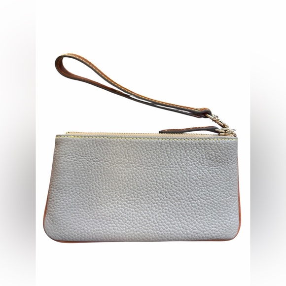 Dooney & Bourke Pebble Leather Wristlet Taupe Zip Clutch Wallet Card Case NWOT - Picture 5 of 7